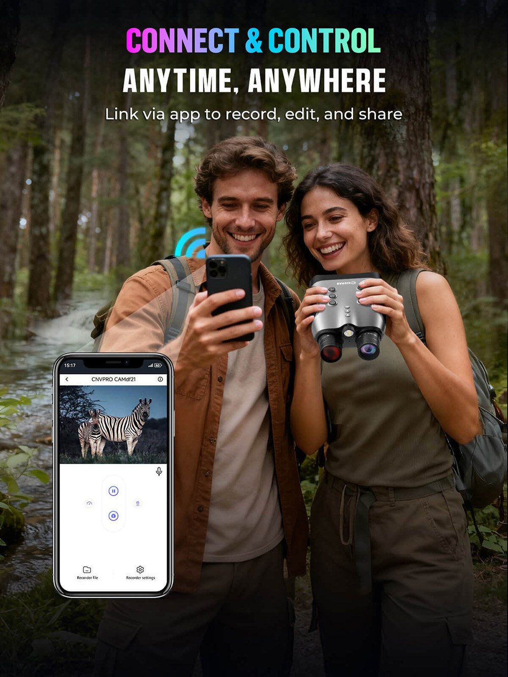 CIGMAN CNVPRO Night Vision Binoculars, True 4K Video & 52MP Photos, Sony Starlight CMOS, 1000m IR Range, 8× Digital Zoom, WiFi Streaming, IP54 Waterproof & Dustproof