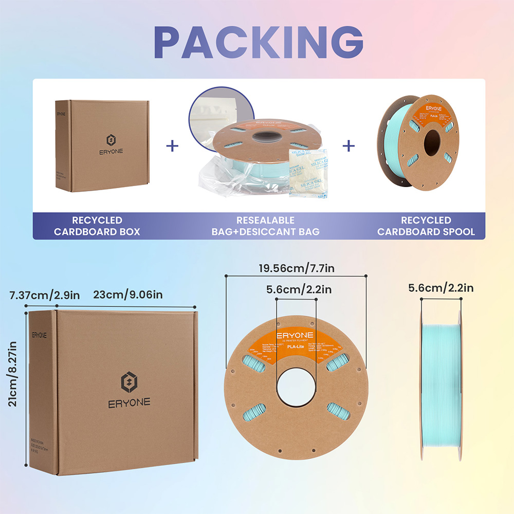 Filament PLA Lite ERYONE, 1 kg - Vert menthe