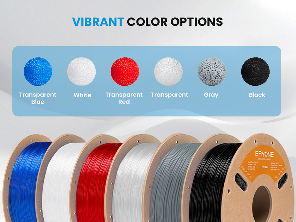 ERYONE TPU 85A Filament, 1 kg - Transparent