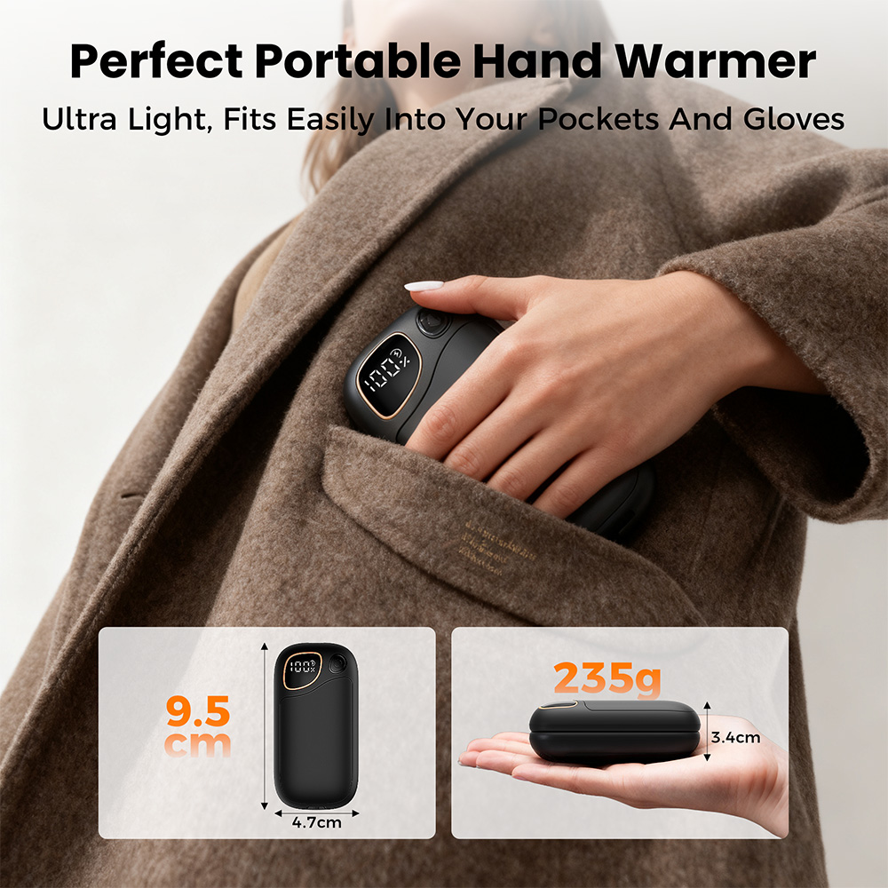 Flashfish ST01 2-in-1 Magnetische Handw&auml;rmer, 3,5 Stunden Schnellladung, 360&deg; Rundum-W&auml;rme, 4 Heizstufen, 2 x 3500 mAh, Taschenformat