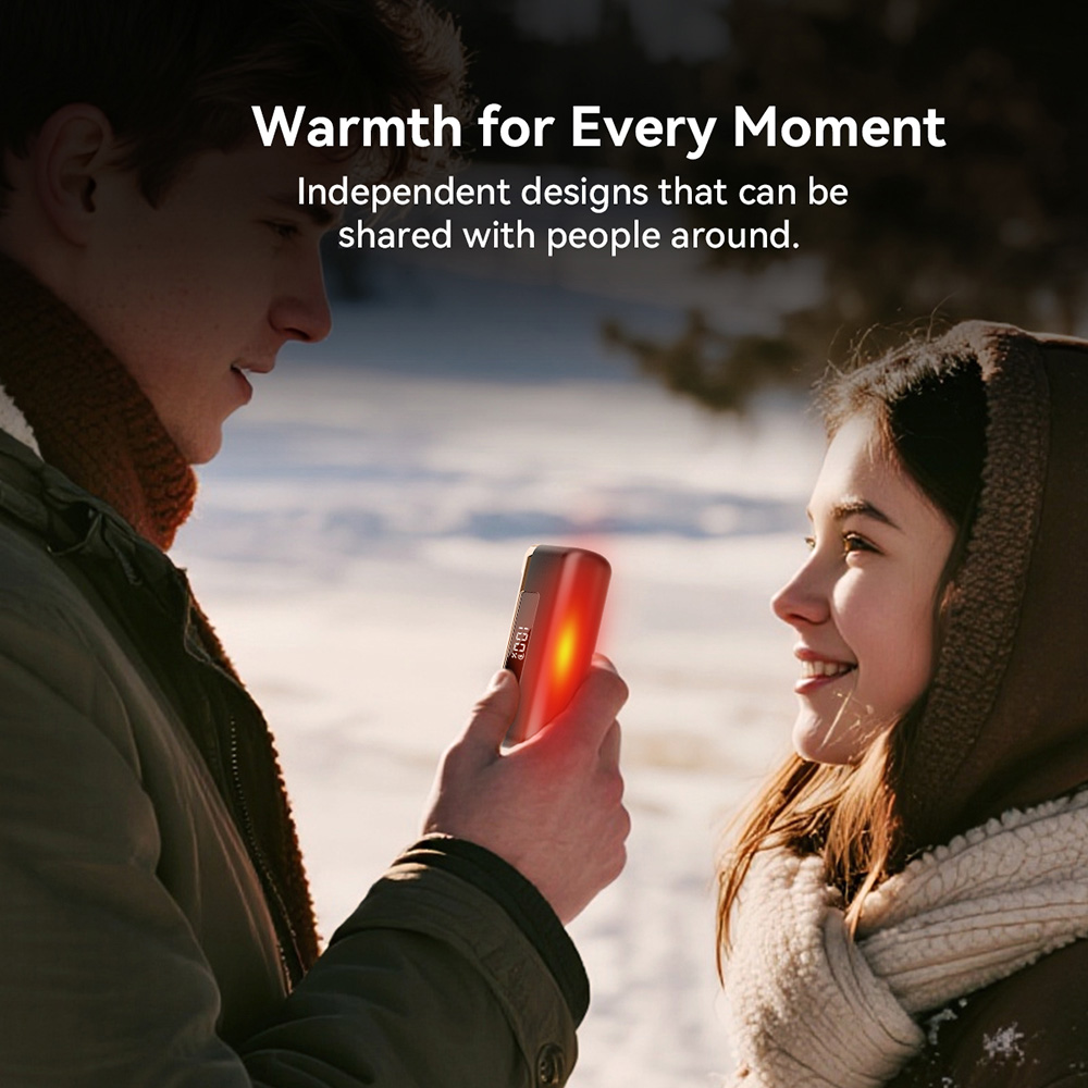 Chauffe-mains d&eacute;tachables Flashfish SWC03 2-en-1, charge rapide 3,5 h, 4 niveaux de chauffe, 2 batteries 5000 mAh, chauffe instantan&eacute;e et format de poche