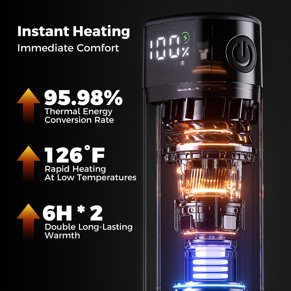 Flashfish YZC04 2-in-1 Magnetische Handw&auml;rmer, LED-Echtzeitanzeige, 3,5-Stunden-Schnellladung, 2 x 5000 mAh, kompakt und tragbar
