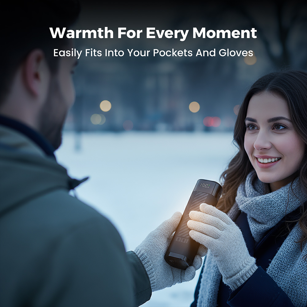 Flashfish YZC04 2-in-1 Magnetische Handw&auml;rmer, LED-Echtzeitanzeige, 3,5-Stunden-Schnellladung, 2 x 5000 mAh, kompakt und tragbar