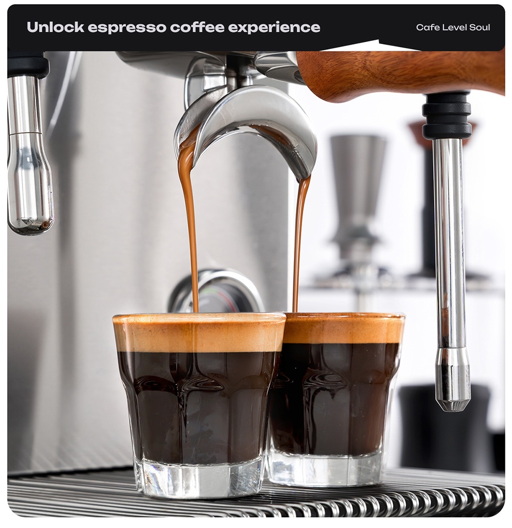 HiBREW H21 Espresso-Kaffeemaschine, Dreifachkessel mit Doppelpumpe, PID-Temperaturregelung, 9-Bar-Druck, 58mm Siebtr&auml;ger, gleichzeitiges Br&uuml;hen & D&auml;mpfen, 1,8L Wassertank, Cappuccino- & Latte-Maker