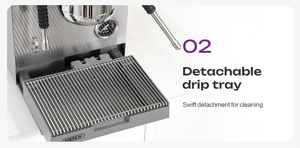 HiBREW H21 Espresso-Kaffeemaschine, Dreifachkessel mit Doppelpumpe, PID-Temperaturregelung, 9-Bar-Druck, 58mm Siebtr&auml;ger, gleichzeitiges Br&uuml;hen & D&auml;mpfen, 1,8L Wassertank, Cappuccino- & Latte-Maker