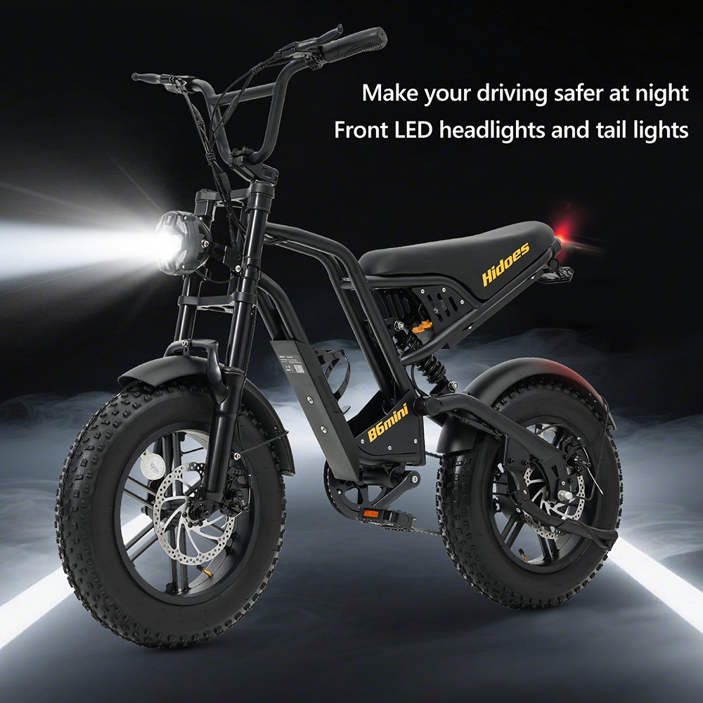 Hidoes B6mini Electric Bike, 500W Motor, 48V 10.4Ah Battery, 16 inch Tires, 35km/h Max Speed, 28km Range, Front & Rear Disc Brake, Front Fork Suspension & Rear Spring Suspension