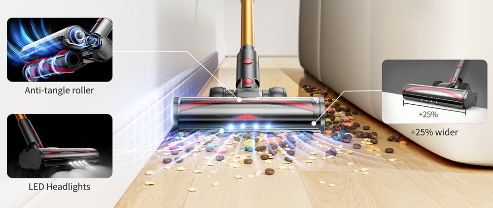 Honiture X7 Kabelloser Staubsauger, 45KPa Starke Saugkraft, 60 Minuten Laufzeit, 1,5L Staubkapazit&auml;t, Selbststehender 3-in-1 Stabstaubsauger, LED-Touchscreen, 7-Schicht-HEPA-Filtration, Leise &le; 68dB