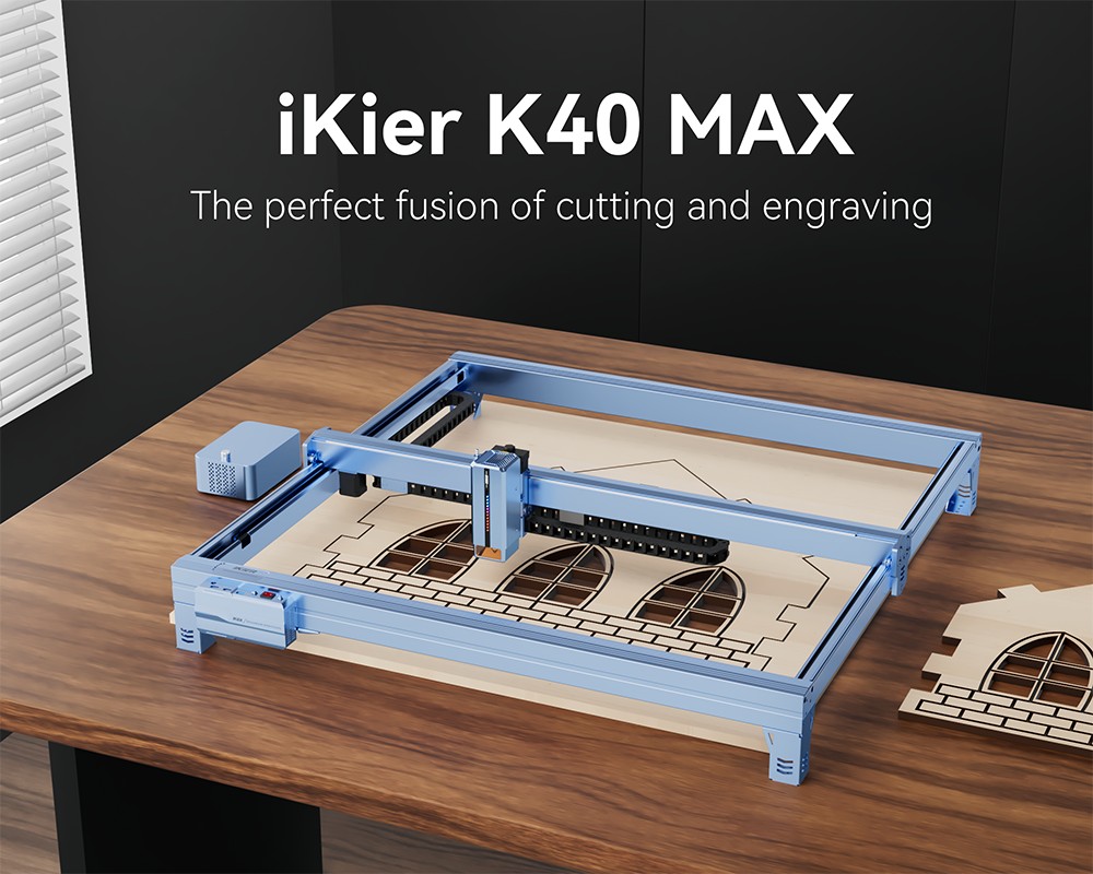 IKIER K40 MAX 40W-os l&eacute;zergrav&iacute;roz&oacute;, 850&times;800 mm-es nagy ter&uuml;let, 600 mm/s nagy sebess&eacute;g, 0,01 mm-es prec&iacute;zi&oacute;, k&eacute;tsebess&eacute;ges l&eacute;zer, 0,08&times;0,1 mm-es ultrafinom pontpont, autof&oacute;kusz &eacute;s automatikus s&uuml;llyeszt&eacute;ses v&aacute;g&aacute;s