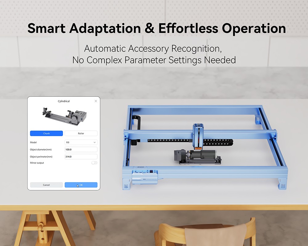 IKIER K40 MAX 40W-os l&eacute;zergrav&iacute;roz&oacute;, 850&times;800 mm-es nagy ter&uuml;let, 600 mm/s nagy sebess&eacute;g, 0,01 mm-es prec&iacute;zi&oacute;, k&eacute;tsebess&eacute;ges l&eacute;zer, 0,08&times;0,1 mm-es ultrafinom pontpont, autof&oacute;kusz &eacute;s automatikus s&uuml;llyeszt&eacute;ses v&aacute;g&aacute;s