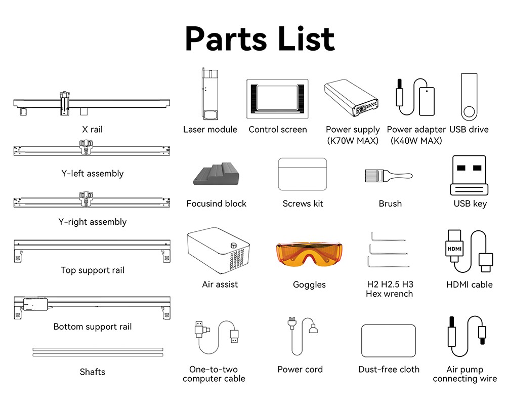 IKIER K70 MAX 70W Laser Engraver, 850×800mm Working Area, 0.01mm High Precision, 0.1×0.15mm Ultra-Fine Spot, 400mm/s Fast Speed, Auto Focus & Auto Sinking Cutting