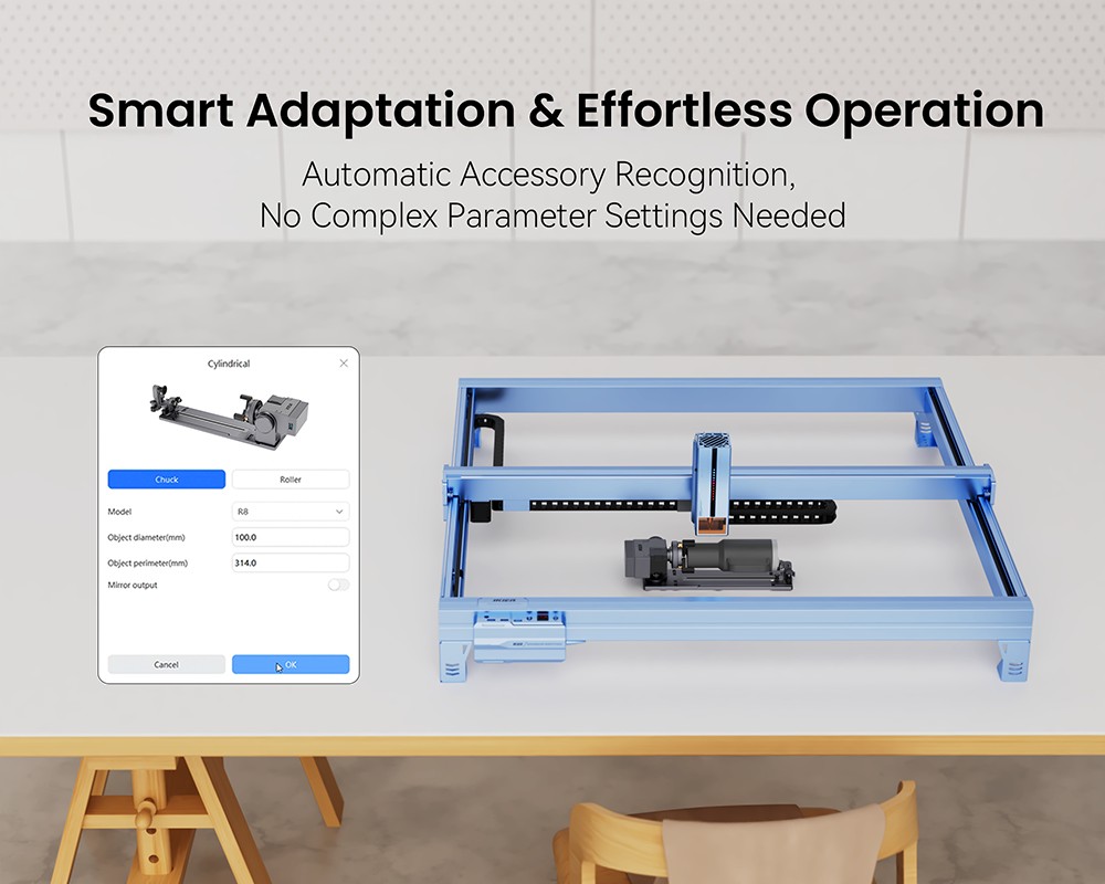 IKIER K70 MAX 70W Laser Engraver, 850×800mm Working Area, 0.01mm High Precision, 0.1×0.15mm Ultra-Fine Spot, 400mm/s Fast Speed, Auto Focus & Auto Sinking Cutting