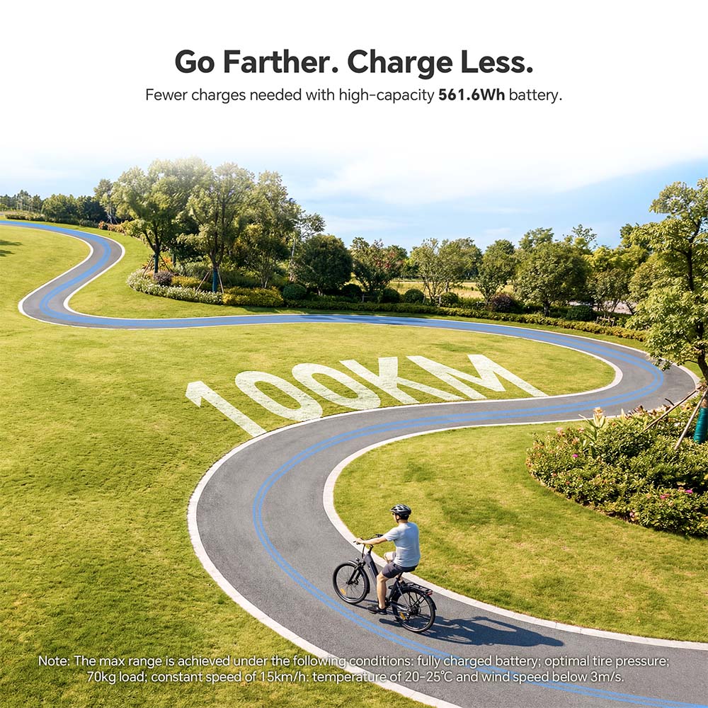 Touroll J2 ST Elektrofahrrad, 250-W-Motor, 36-V-15,6-Ah-Akku, 26-Zoll-Reifen, 25 km/h H&ouml;chstgeschwindigkeit, 100 km maximale Reichweite, mechanische Scheibenbremse, Federgabel, Shimano 7-Gang-Schaltung &ndash; Grau