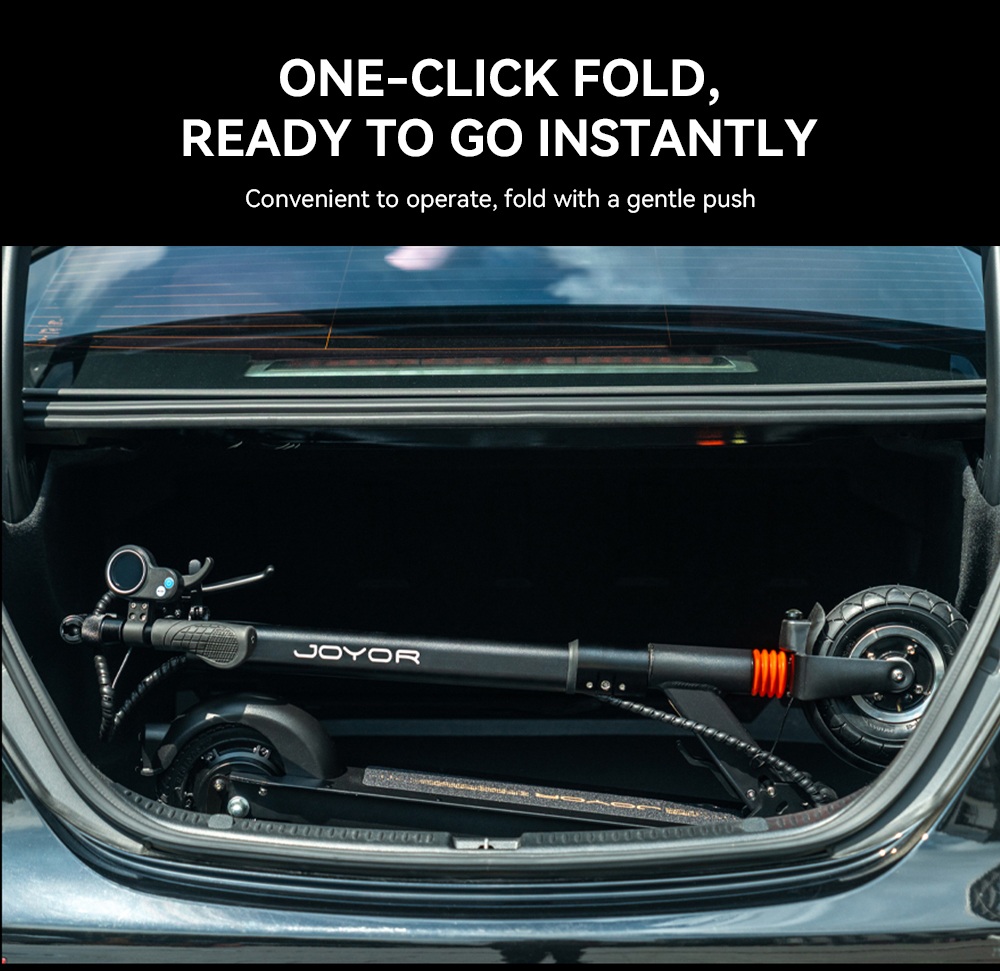 Joyor F5 Electric Scooter, 500W Motor, 48V 10.4Ah Battery, 8 inch Tires, 25km/h Max Speed, 38km Range, Rear Drum Brake, Front Spring Shock Absorber