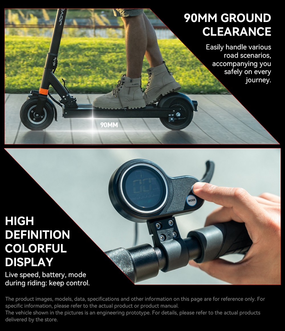 Joyor F5 Electric Scooter, 500W Motor, 48V 10.4Ah Battery, 8 inch Tires, 25km/h Max Speed, 38km Range, Rear Drum Brake, Front Spring Shock Absorber