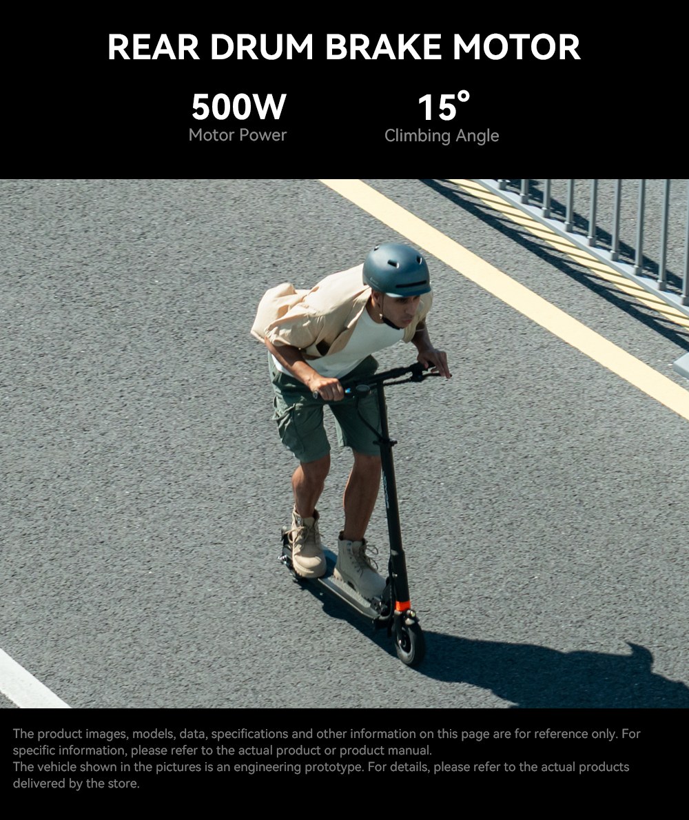 Joyor F5 Electric Scooter, 500W Motor, 48V 10.4Ah Battery, 8 inch Tires, 25km/h Max Speed, 38km Range, Rear Drum Brake, Front Spring Shock Absorber