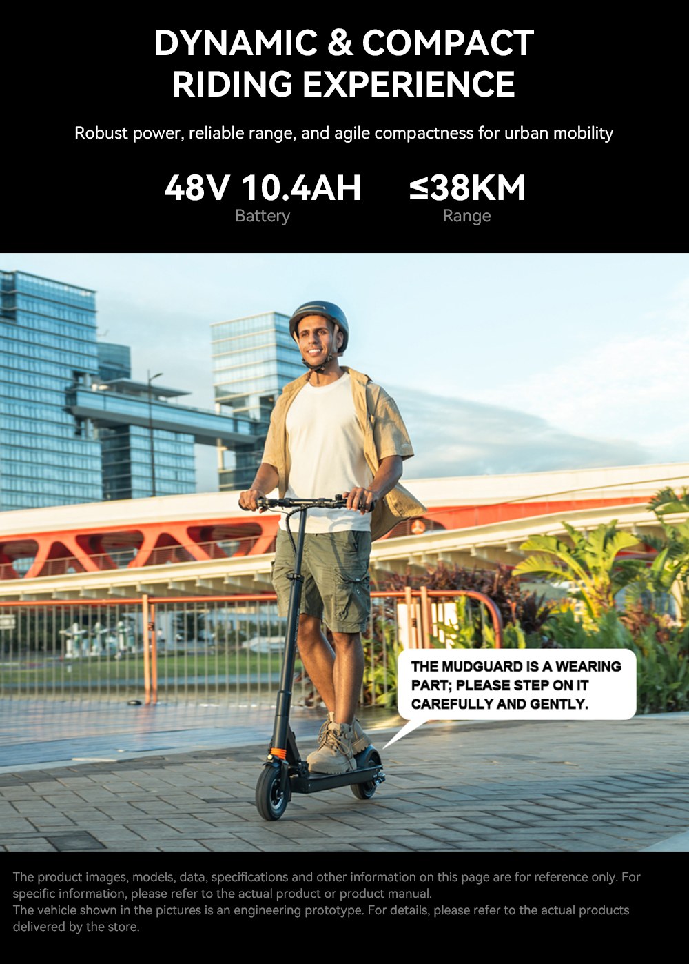 Joyor F5 Electric Scooter, 500W Motor, 48V 10.4Ah Battery, 8 inch Tires, 25km/h Max Speed, 38km Range, Rear Drum Brake, Front Spring Shock Absorber