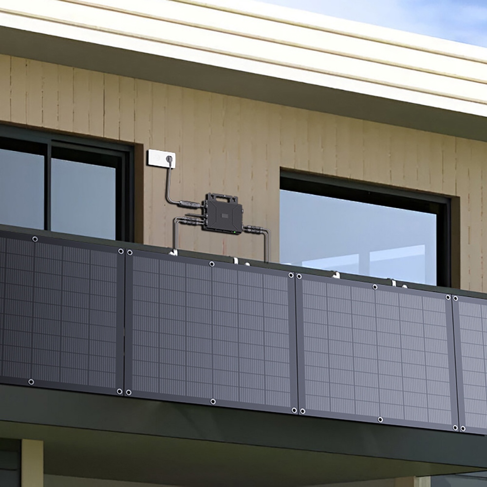 LIONSHEE LS-PV800Mi 800W Flexibles Solar-Set, 4&times;200W Module + 1 Mikro-Wechselrichter, 23,5% Wirkungsgrad, IP67 wasserdicht, 5m Netzkabel, Plug-and-Play f&uuml;r Balkon & Wohnmobil