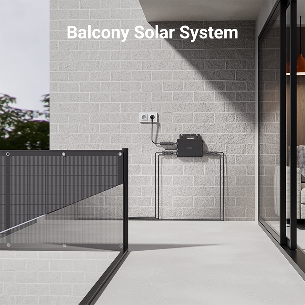 LIONSHEE LS-PV800Mi 800W Flexibles Solar-Set, 4&times;200W Module + 1 Mikro-Wechselrichter, 23,5% Wirkungsgrad, IP67 wasserdicht, 5m Netzkabel, Plug-and-Play f&uuml;r Balkon & Wohnmobil