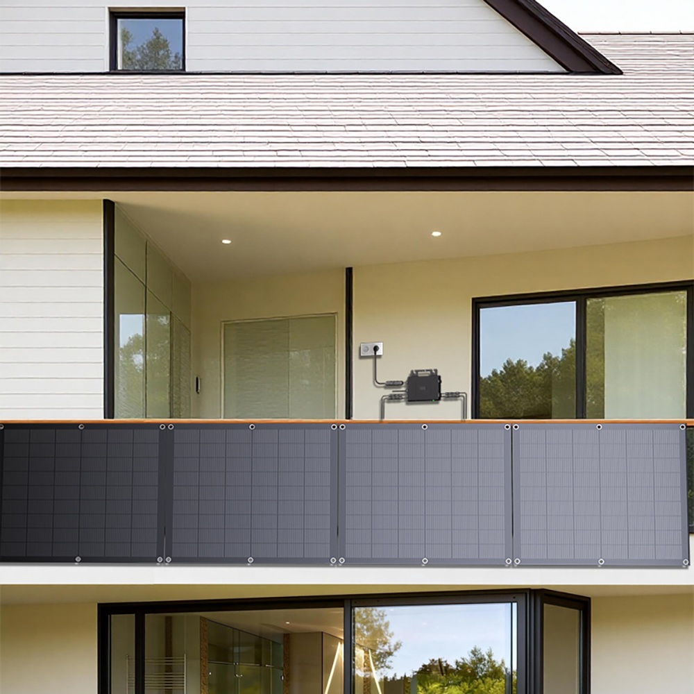 LIONSHEE LS-PV800Mi 800W Flexibles Solar-Set, 4&times;200W Module + 1 Mikro-Wechselrichter, 23,5% Wirkungsgrad, IP67 wasserdicht, 5m Netzkabel, Plug-and-Play f&uuml;r Balkon & Wohnmobil