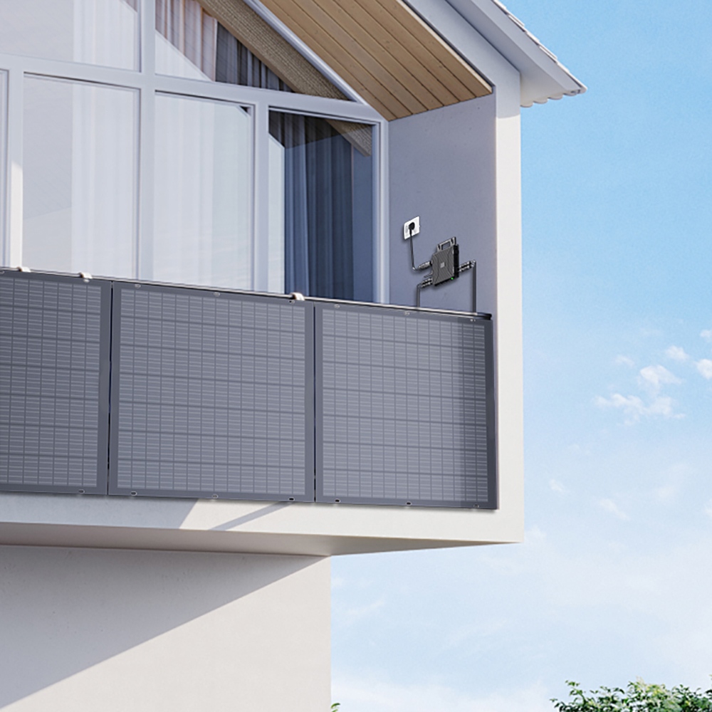 LIONSHEE LS-PV800Mi 800W Flexibles Solar-Set, 4&times;200W Module + 1 Mikro-Wechselrichter, 23,5% Wirkungsgrad, IP67 wasserdicht, 5m Netzkabel, Plug-and-Play f&uuml;r Balkon & Wohnmobil