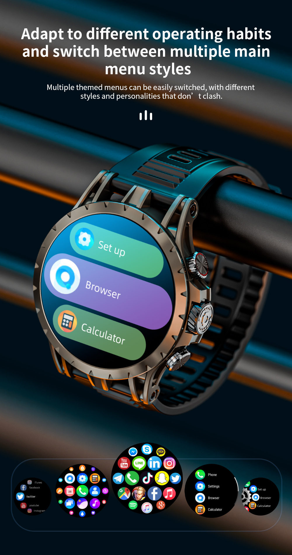 LOKMAT APPLLP 4 Smartwatch, 1,508 Zoll AMOLED-Bildschirm, 4G/5G SIM-Karte, Herzfrequenz- und Blutsauerstoffmessung, GPS-Ortung