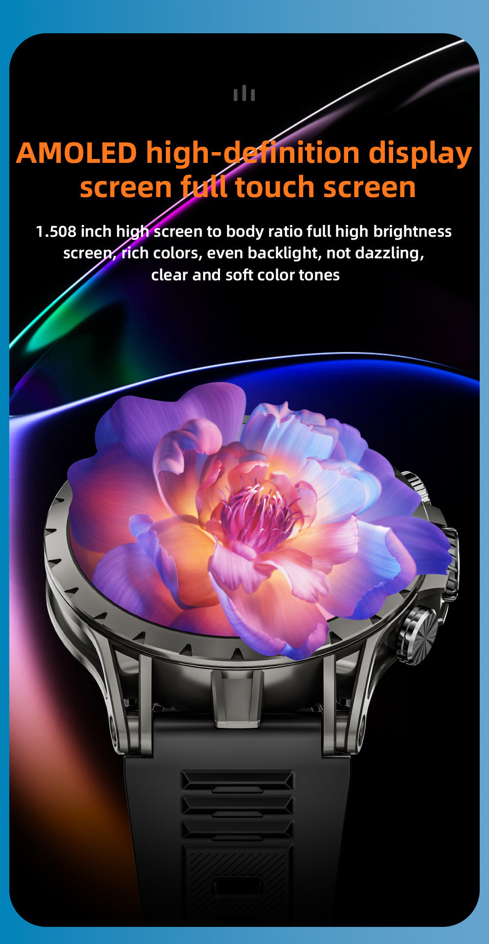 LOKMAT APPLLP 4 Smartwatch, 1,508 Zoll AMOLED-Bildschirm, 4G/5G SIM-Karte, Herzfrequenz- und Blutsauerstoffmessung, GPS-Ortung
