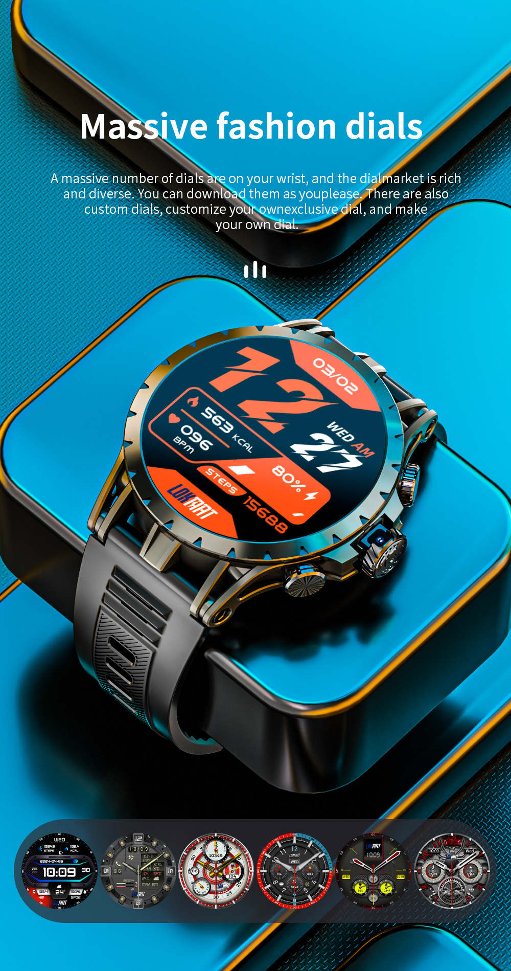 LOKMAT APPLLP 4 Smartwatch, 1,508 Zoll AMOLED-Bildschirm, 4G/5G SIM-Karte, Herzfrequenz- und Blutsauerstoffmessung, GPS-Ortung