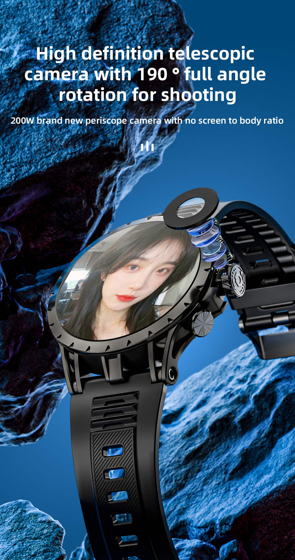 LOKMAT APPLLP 4 Smartwatch, 1.508 inch AMOLED Screen, 4G/5G SIM Card, Heart Rate & Blood Oxygen Monitoring, GPS Positioning