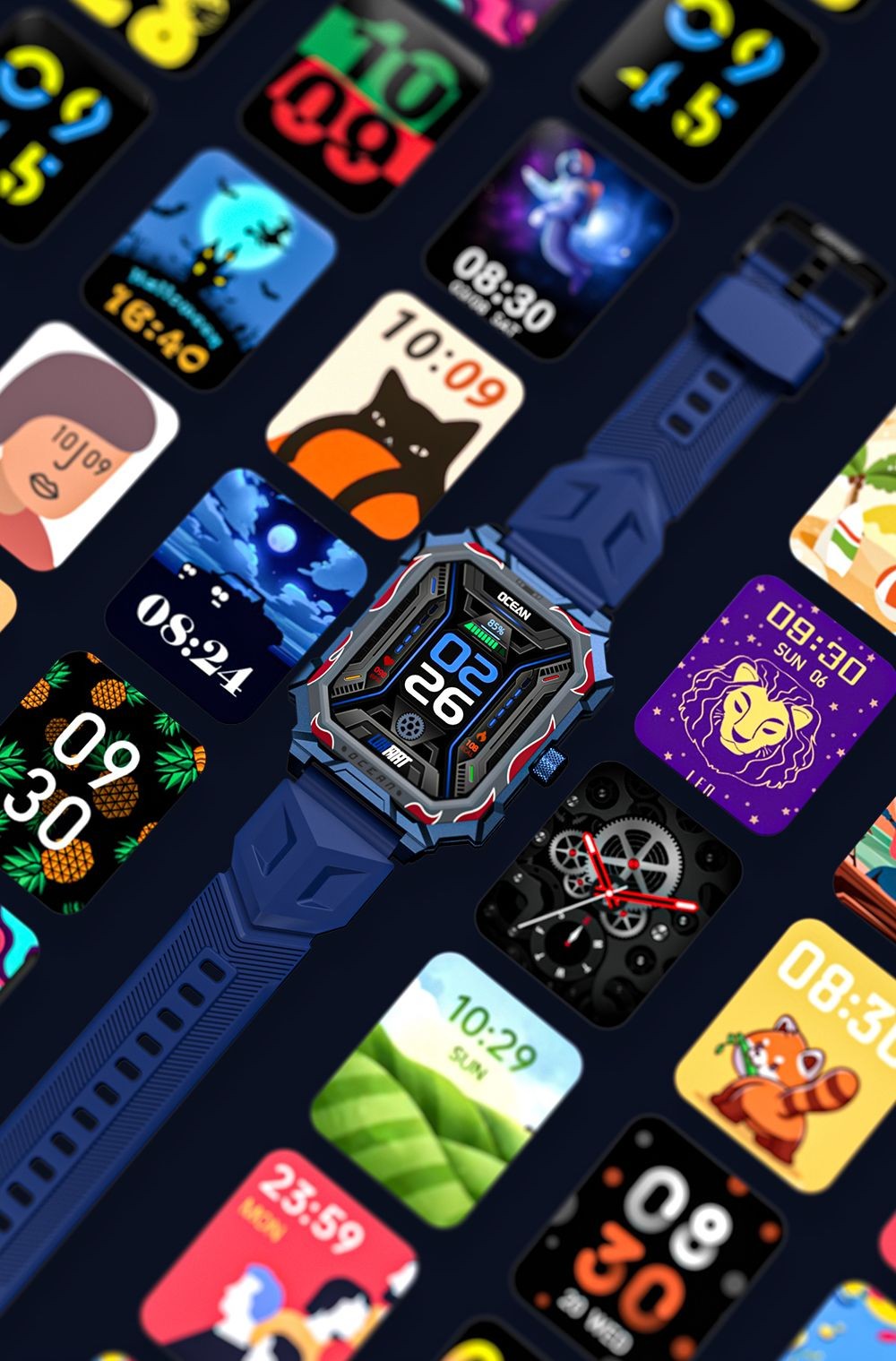 LOKMAT Ocean Max Sport Smartwatch Fitness Tracker Heart Rate, Blood Oxygen Monitor, Bluetooth 5.3 - Black