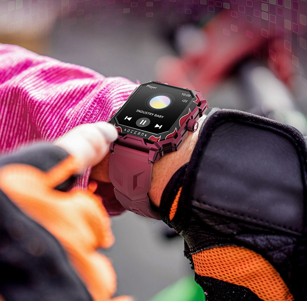 LOKMAT Ocean Max Sport Smartwatch Fitness Tracker Heart Rate, Blood Oxygen Monitor, Bluetooth 5.3 - Black