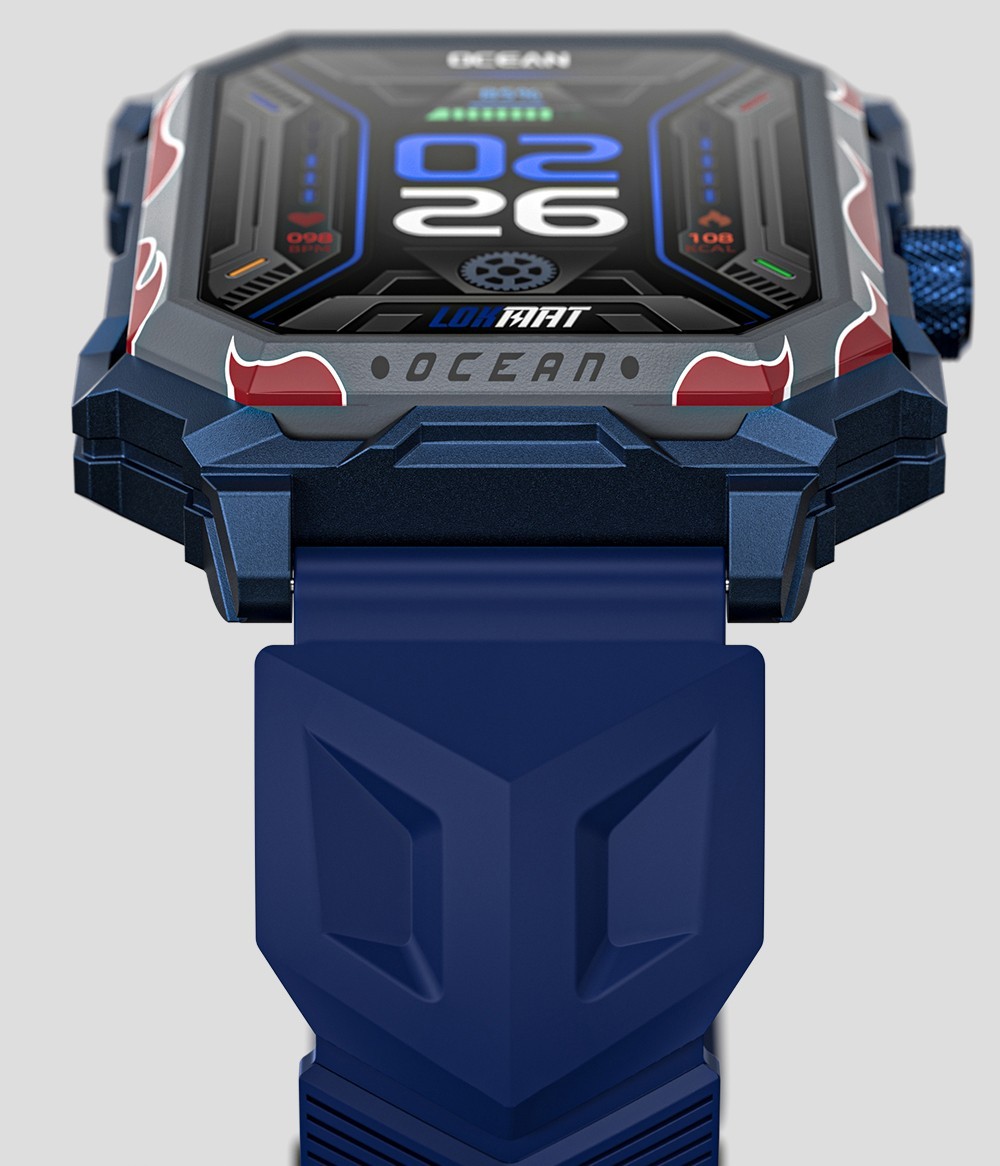 LOKMAT Ocean Max Sport Smartwatch Fitness Tracker Heart Rate, Blood Oxygen Monitor, Bluetooth 5.3 - Black