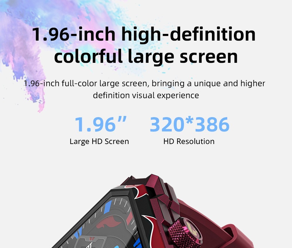 LOKMAT Ocean Max Sport Smartwatch Fitness Tracker Heart Rate, Blood Oxygen Monitor, Bluetooth 5.3 - Black