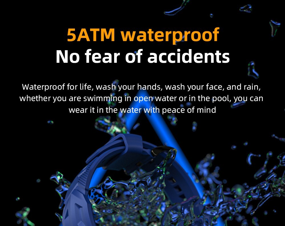 LOKMAT Ocean Max Sport Smartwatch Fitness Tracker Heart Rate, Blood Oxygen Monitor, Bluetooth 5.3 - Black