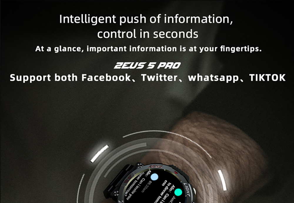 LOKMAT ZEUS 5 Pro Smartwatch Health Monitor, 1.46'' HD Screen, Bluetooth Calling, 5ATM Waterproof - Black