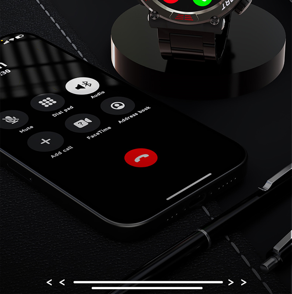 LOKMAT ZEUS 5 Pro Smartwatch Health Monitor, 1.46'' HD Screen, Bluetooth Calling, 5ATM Waterproof - Black