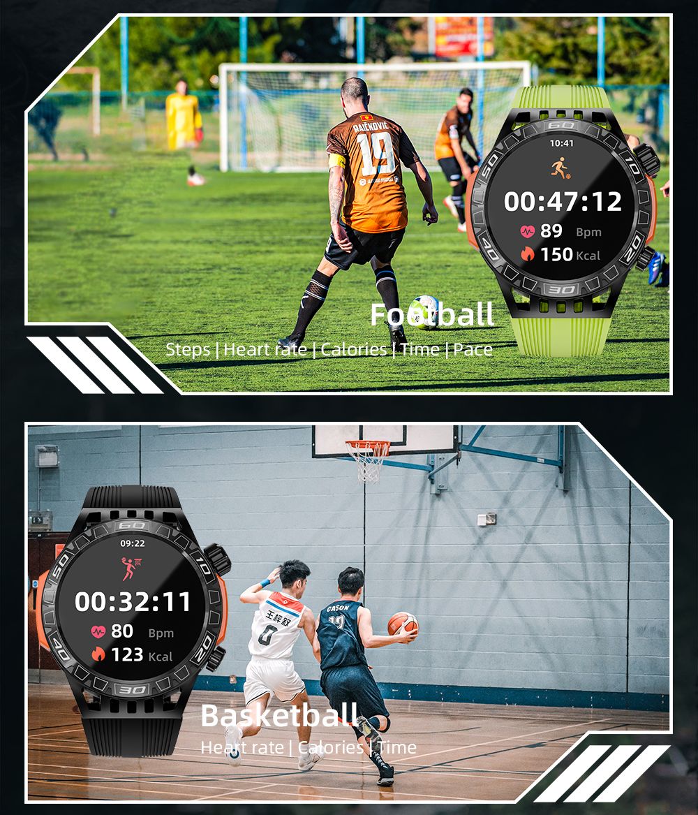 LOKMAT ZEUS 6 PRO Smartwatch, Dual Flashlight, Bluetooth Calling, 5ATM Waterproof, AI Voice Assistant, Health  Monitoring - Black