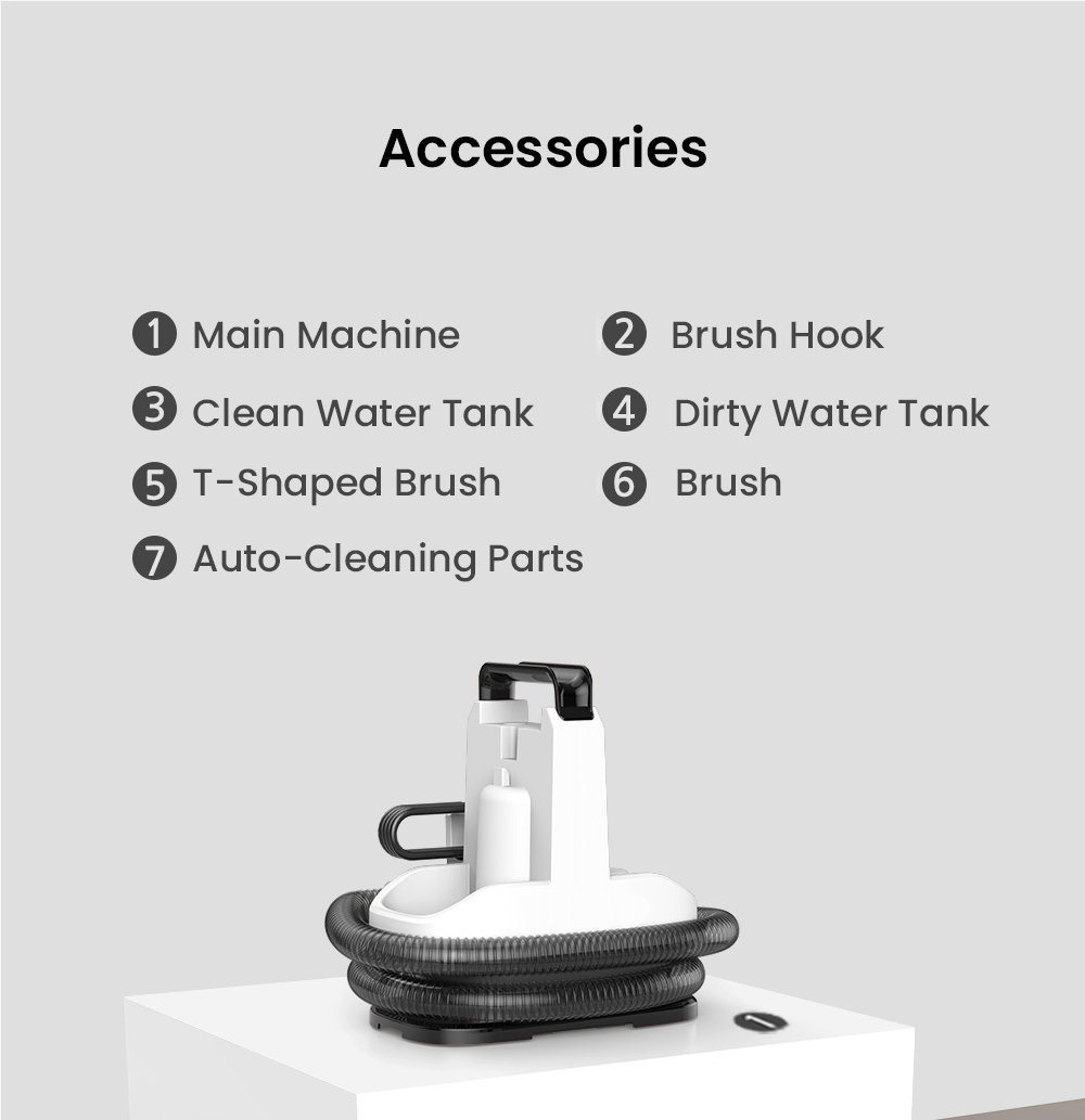 MAMNV C3 Portable Fabric Cleaner, 13,000Pa Suction, 500W Brush Motor, 1.5m Flexible Hose, 1000ml Clean & 500ml Waste Tanks, Lightweight & Quiet, for Sofa/Carpet/ Mattress/Car