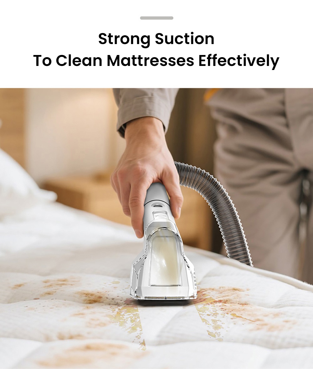 MAMNV C3 Portable Fabric Cleaner, 13,000Pa Suction, 500W Brush Motor, 1.5m Flexible Hose, 1000ml Clean & 500ml Waste Tanks, Lightweight & Quiet, for Sofa/Carpet/ Mattress/Car