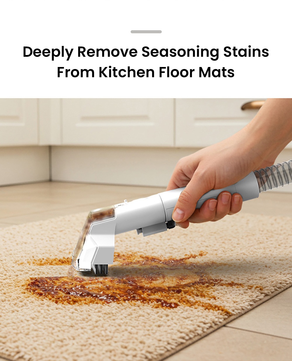 MAMNV C3 Portable Fabric Cleaner, 13,000Pa Suction, 500W Brush Motor, 1.5m Flexible Hose, 1000ml Clean & 500ml Waste Tanks, Lightweight & Quiet, for Sofa/Carpet/ Mattress/Car