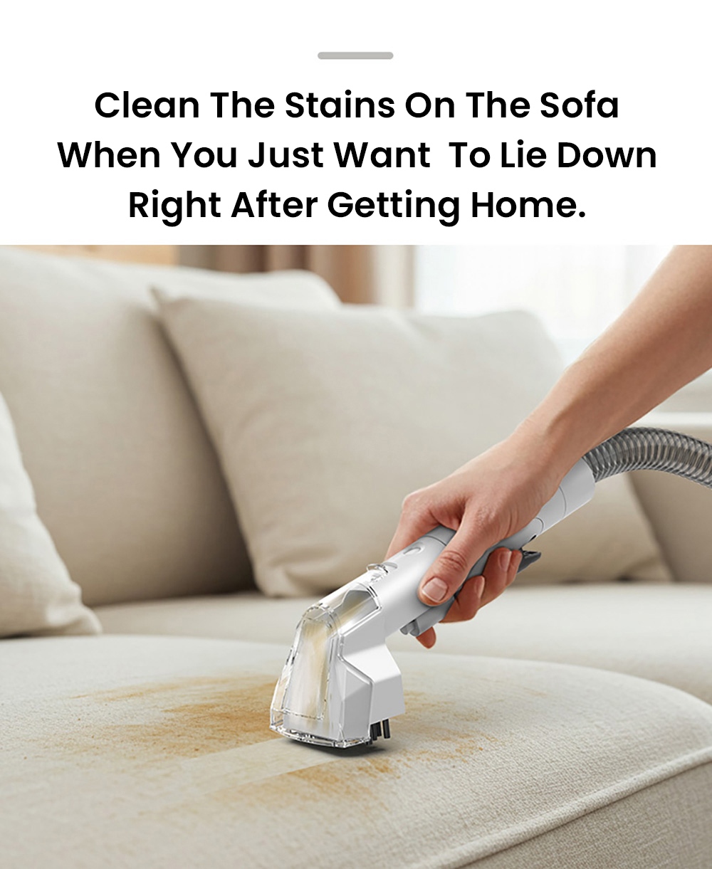 MAMNV C3 Portable Fabric Cleaner, 13,000Pa Suction, 500W Brush Motor, 1.5m Flexible Hose, 1000ml Clean & 500ml Waste Tanks, Lightweight & Quiet, for Sofa/Carpet/ Mattress/Car