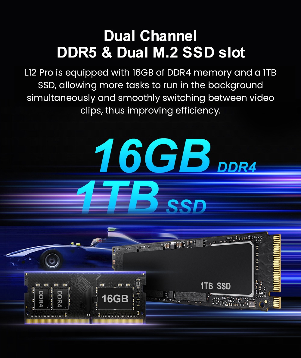 Ninkear L12 Pro Mini PC, Intel i9 12900HK 14 Cores Max 5.0GHz, 16GB RAM 1TB SSD, DP (8K)+ HDMI (4K) + Type-C (4K), WiFi 6 Bluetooth 5.2, 2*2.5G RJ45, 4*USB3.0, 1*Earphone Jack