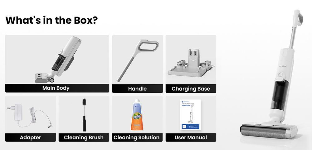 Proscenic F10 Ultra 3-in-1 Akku-Staubsauger, Nass- und Trockenreinigung, 60 Minuten Laufzeit, 1,3-Liter-Doppelwassertank, LED-Anzeige, Selbstreinigungsfunktion und 3 Modi