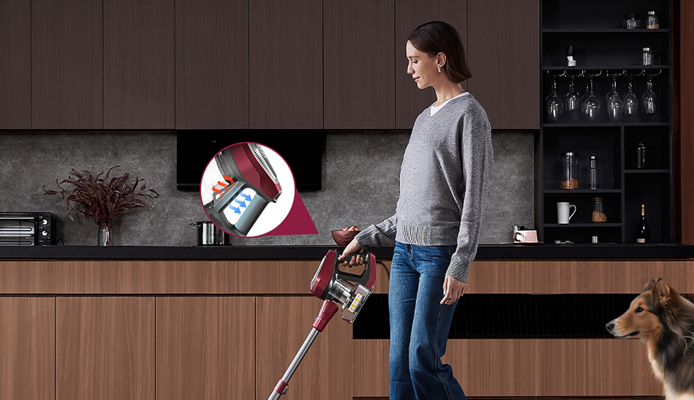 Aspirateur filaire Vactidy Blitz C8, moteur turbo 600 W, aspiration 60 kPa, poids plume de 1,7 kg, bac &agrave; poussi&egrave;re de 1,5 L, brosse en V, phares LED, c&acirc;ble de 7 m