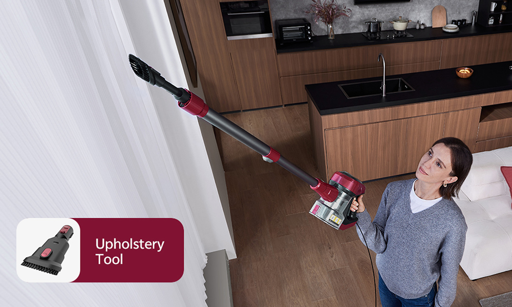 Aspirateur filaire Vactidy Blitz C8, moteur turbo 600 W, aspiration 60 kPa, poids plume de 1,7 kg, bac &agrave; poussi&egrave;re de 1,5 L, brosse en V, phares LED, c&acirc;ble de 7 m