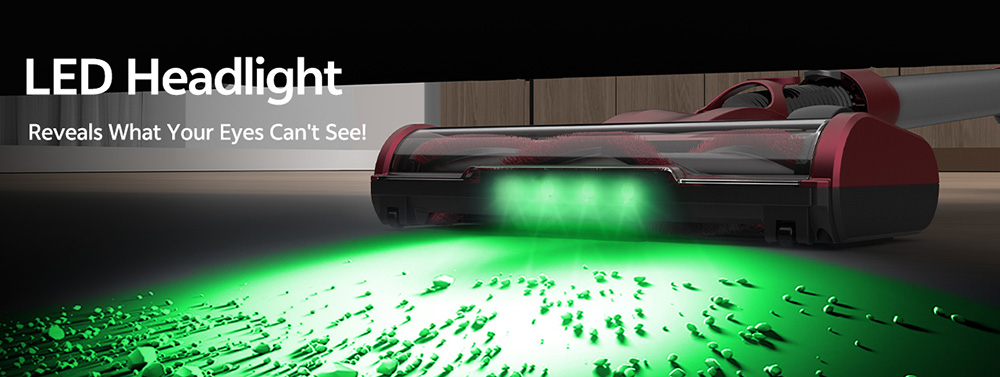 Aspirateur filaire Vactidy Blitz C8, moteur turbo 600 W, aspiration 60 kPa, poids plume de 1,7 kg, bac &agrave; poussi&egrave;re de 1,5 L, brosse en V, phares LED, c&acirc;ble de 7 m