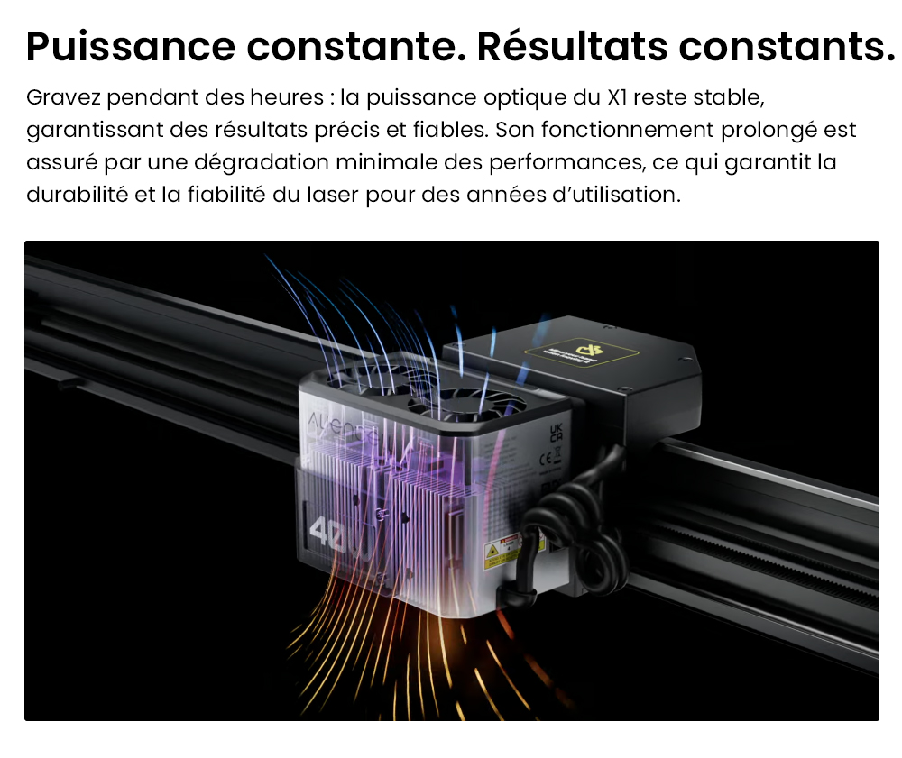 Aliencell X1 40W Graveur laser &agrave; diode de bureau + Air Assist Pro + Purificateur d'air