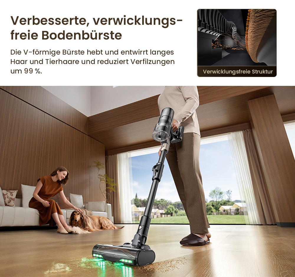 Proscenic P20 OnePass Akku-Staubsauger, 70000Pa Saugkraft, 70 Minuten Laufzeit, 680W b&uuml;rstenloser Motor, 180&deg; Biegsames Rohr, Nass- und Trockenreinigung mit zus&auml;tzlichem Wassertank