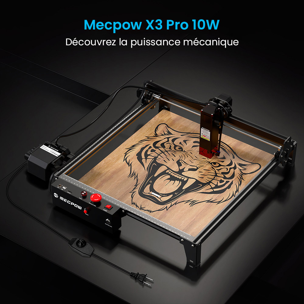 Graveur laser Mecpow X3 Pro 10 W avec kit d'assistance pneumatique