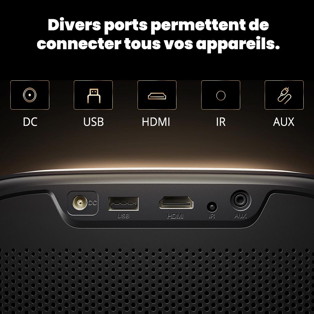 [Certifi&eacute; Netflix & Google TV] Projecteur ETOE E3 Pro, Dolby Digital Plus, 1080P natif, 600 ANSI, 2GB+16GB, WiFi 5G, D&eacute;codage 4K, Son surround 20W, Mise au point automatique fluide, Google Assistant, 10 000+ applications