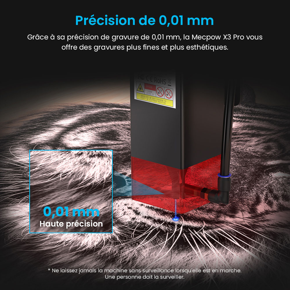 Graveur laser Mecpow X3 Pro 10 W avec kit d'assistance pneumatique